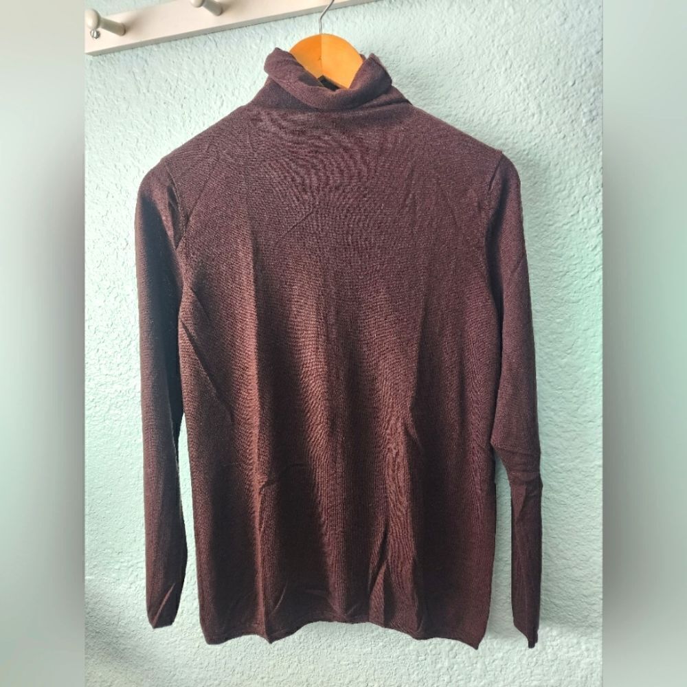 Chico's black label silk cashmere blend mockneck sweater blouse